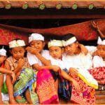 balinese children watch ceremony balinese children watch ceremony