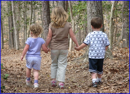 Children Walking on Trail