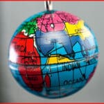 Macro of tiny earth globe