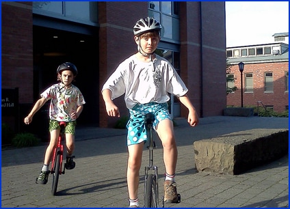 Unicycling at Lewis & Clark