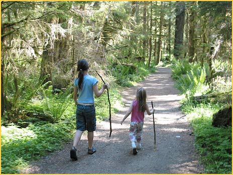 Girls hiking