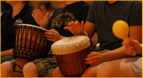 student drum circle