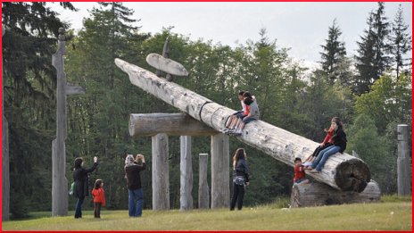 Kids Playing on the Totems