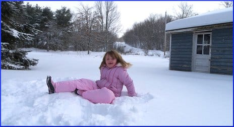 playing in the snow