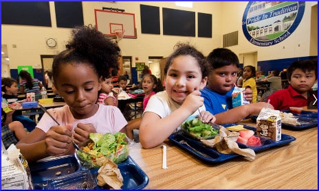 School kids at lunchtime