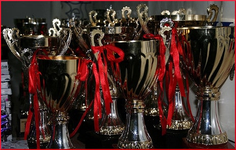 [row of trophies]