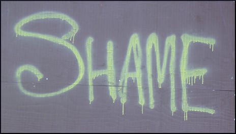 Shame  (yellow paint)