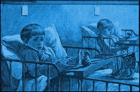 illustration-boys-reading-in-bed