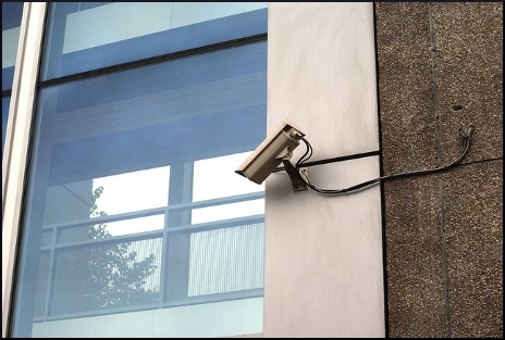 surveillance-camera-mounted-wall