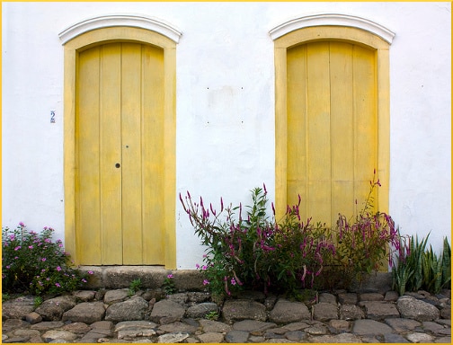 two-yellow-doors