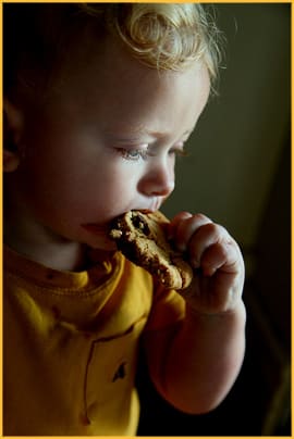 Baby Eating Chocolate Chip Cookie