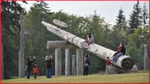 Kids Playing On The Totems