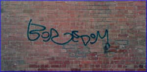 [graffiti that reads 'boredom']