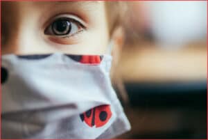 masked face of young girl